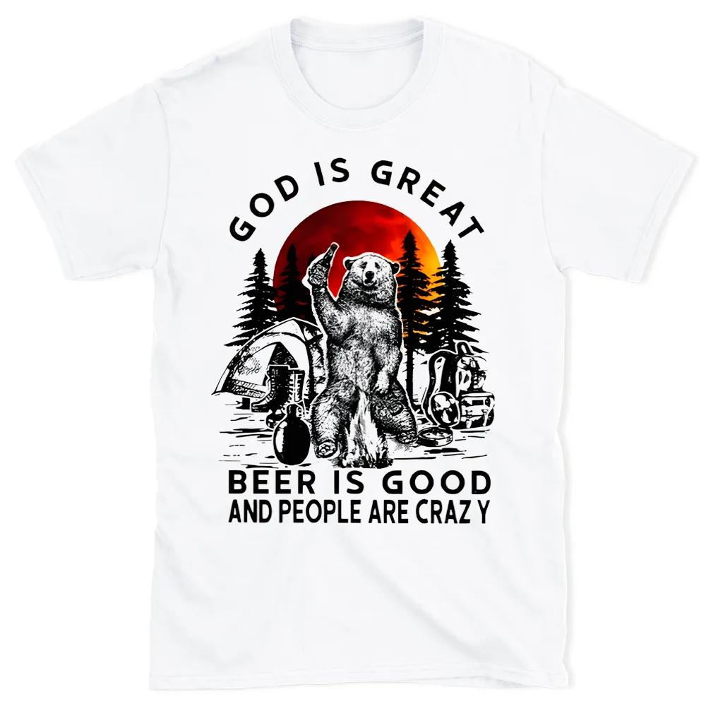 Gott Ist Groß Christliches T-Shirt Herren und Damen Kurzarm Baumwoll-T-Shirts Y2k Shirt Oversize Tops Sommerbluse Herren Kleidung