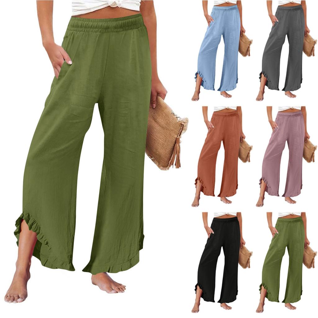 Women's Pants  With Pockets Business Work Casual Trousers Lightweight Caual Loose Trousers