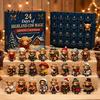 Retro Style Ornament Collection 24 Days of Highland Cow Magic Advent Calendar, Unique Mini Tiered Tray Christmas Decor Figures, Farmhouse Holiday