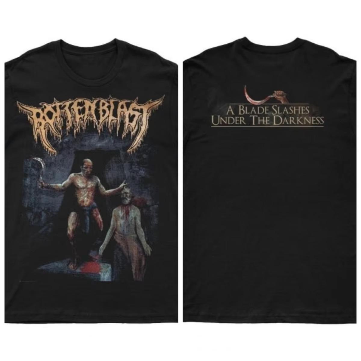 

2025 New ROTTENBLST - A BLADE SLASHES Printed Unisex Street Fashion Trend Short Sleeved Pure Cotton Autumn and winter innerwear 4XL