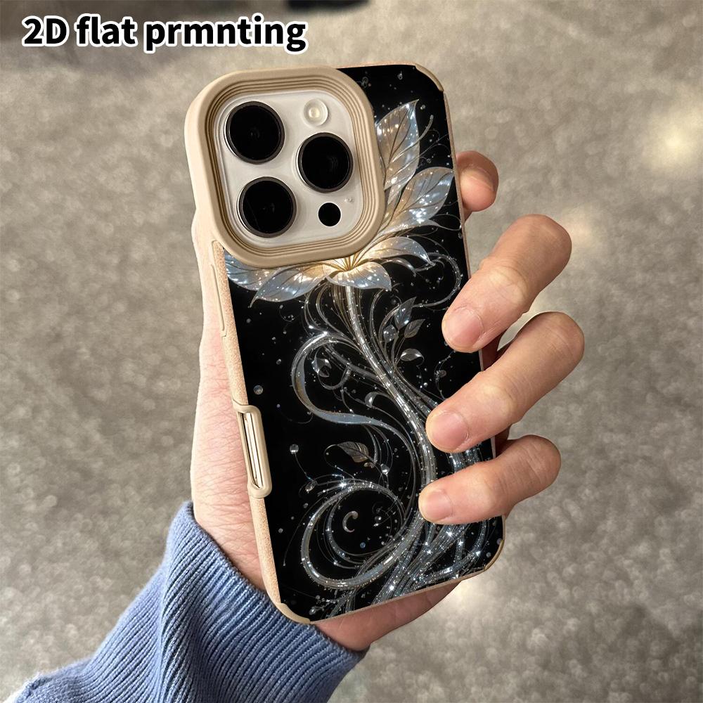 Phone Case: 2D flat lambskin suitable for iPhone 18, 17, 16, 15, 14, 13 Pro protective cases,  flowing lotus, Christmas and Halloween gifts