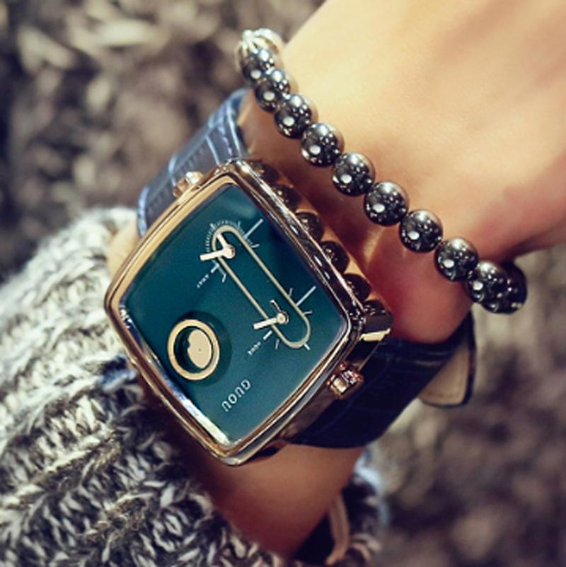 Guou Brand Woman Fashion Square Dial Analog Wristwatch Waterproof Quartz Lady Watch Calendar personality Sports Wrist Watche