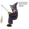 Witch Fishing Statue Decor UV Resistant Waterproof Halloween Resin Gothic Figure Garden Pond Edge Ornament