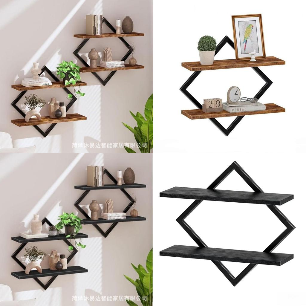Nordisches Holz-Wandregal mit multifunktionalem Design zur Organisation des Zuhauses