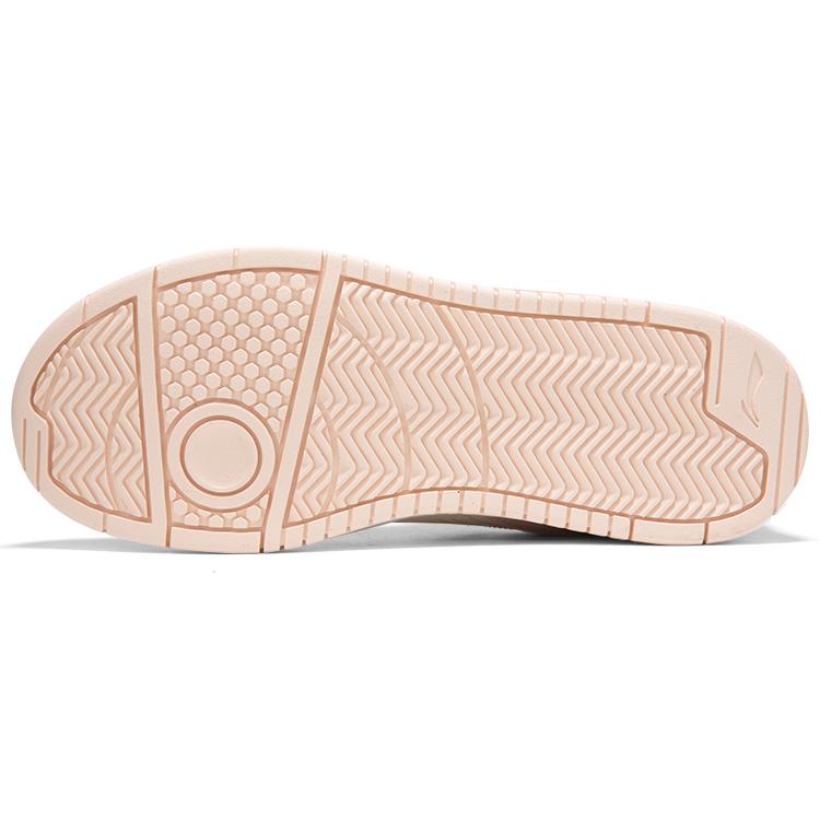 Li Ning Leather Slip Resistant, Abrasion Resistant, Lightweight Low top Skateboard Shoes Women's Pink AGCR318-4