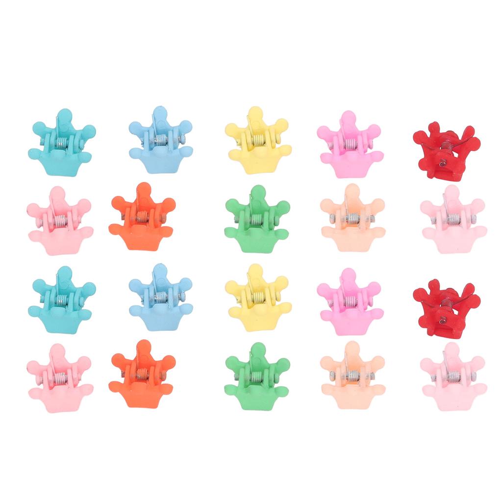 100pcs Mini Crown Hair Claw Clips Colorful Cartoon Strong Hold Lovely Tiny Hair Claw Clips