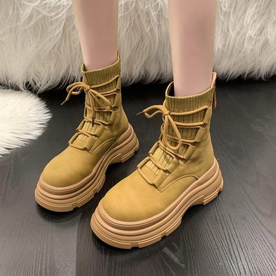 Mode Chelsea Boots Damen Flats Plateau Schuhe Sport 2024 Neu Knöchel Winter Designer Lässig Goth Walking Schuhe Punk Motorrad Botas