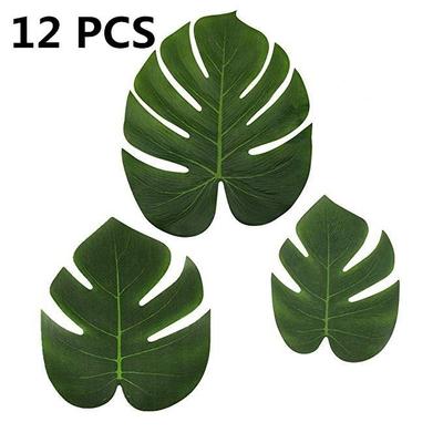 Feuilles de palmier tropicales artificielles, 12 pièces, décoration de Table pour plage hawaïenne, maison, fête de mariage
