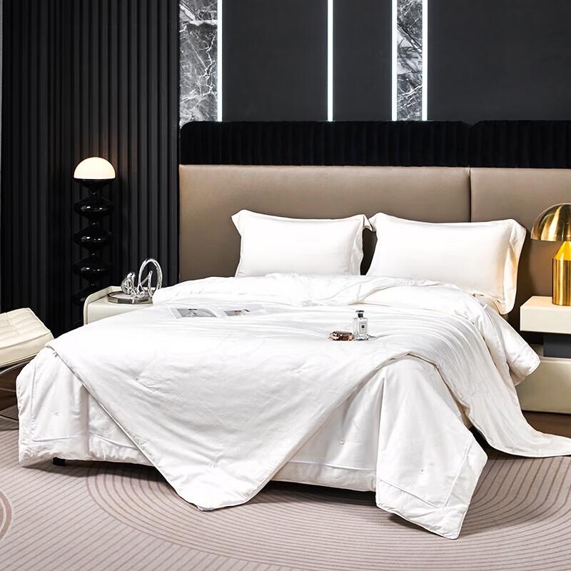 KINTHERI 60-Count Sateen Cotton & Silk Blend All-Season Twin Quilt