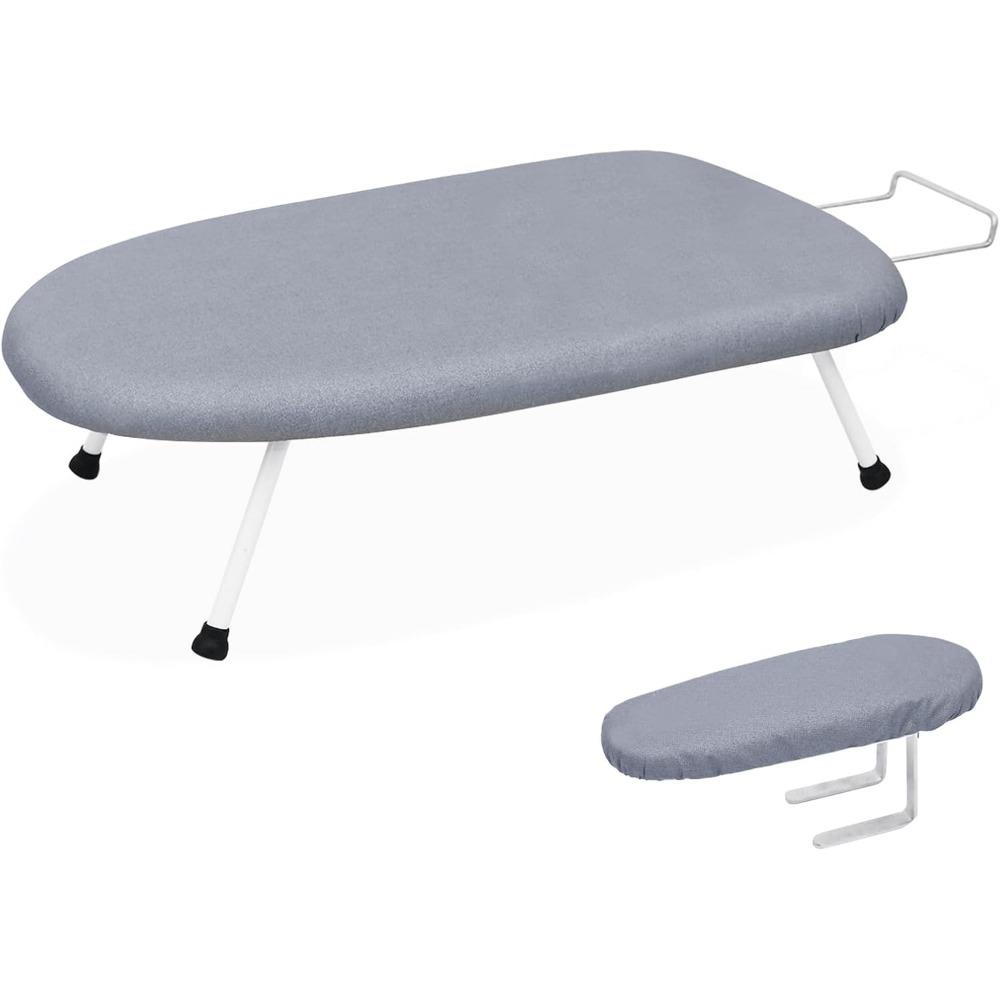 Tabletop Ironing Board 23.6" L X 14''W X 7''H with Removable Sleeve Board - Folding Legs Cotton Cover Travel Countertop Iron Board