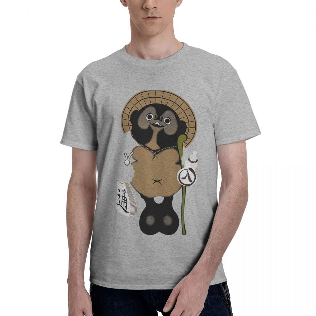 Unique Tanuki Print 100 Cotton Casual Breathable Confortable Top Funny Mens TShirt Men TShirt