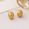 New Doudou Earrings, Niche Design Sense, Gold Matte Brushed Oval Ball Stud Earrings, Women