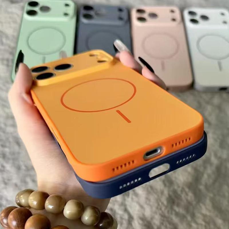 Luxury Matte For Magsafe Phone Case for 17 Pro Max 16 15 14 13 12 11 Pro Air Magnetic Shockproof Bumper Back Cases Cover