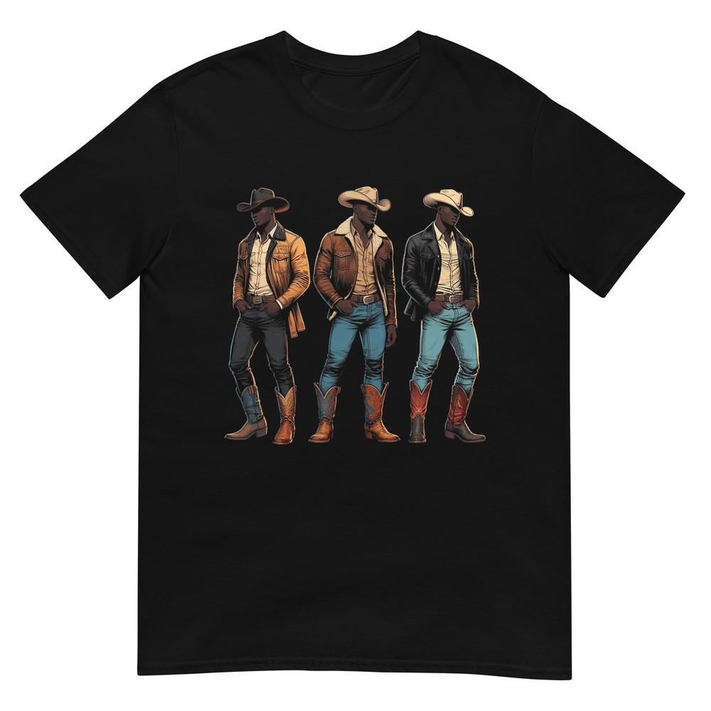 Черная ковбойская западная родео меланин история черных техас мужская футболка L