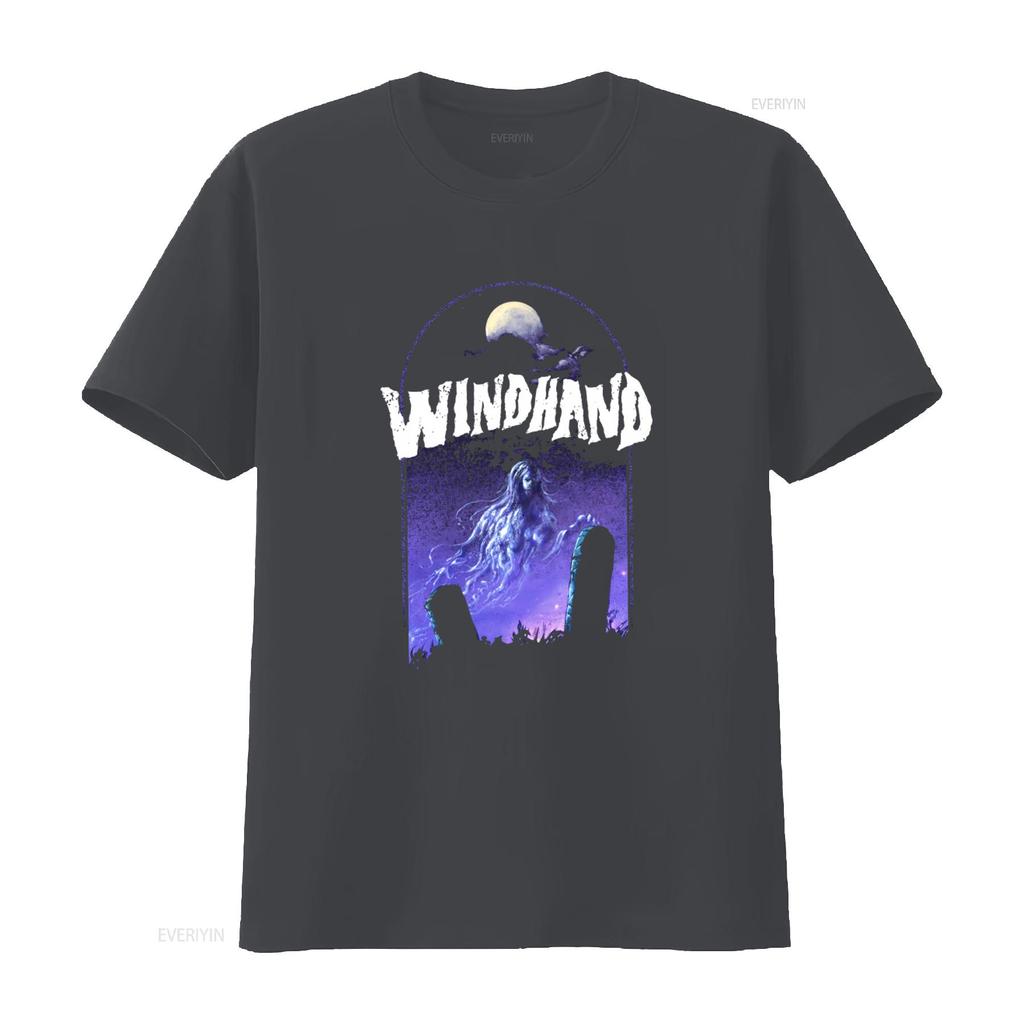 Windhand Ghostly Moonlit Graveyard Gothic Rock Band T Shirt Vintage Soft Graphic Comfortable Slightly Stretched