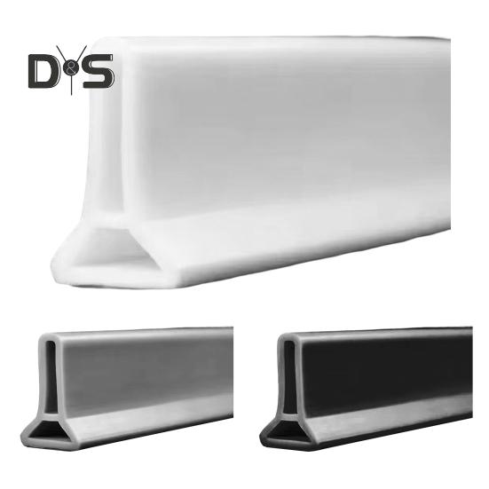 100/200CM Collapsible Shower Threshold Water Dam Self Adhesive Silicone Waterproof Barrier Strip Kitchen Bathroom Dry Wet Separation Bendable Water