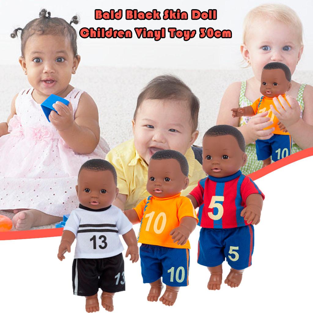 

Sagit Black Black Baby Cute Bald Black 30CM Виниловая детская игрушка