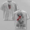 Anime Attack On Titan Mikasa Printed Tee Men Women Short Sleeve Cotton Tshirts Vintage Washed T-shirt Harajuku Unisex T Shirt