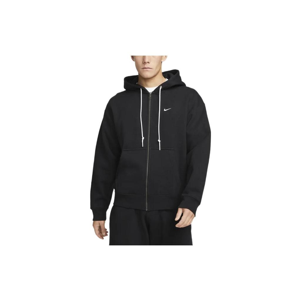 Nike İşlemeli Logo Fermuarlı Kapüşonlu Uzun Kollu Sweatshirt Erkek Üstleri Siyah DR0404-010