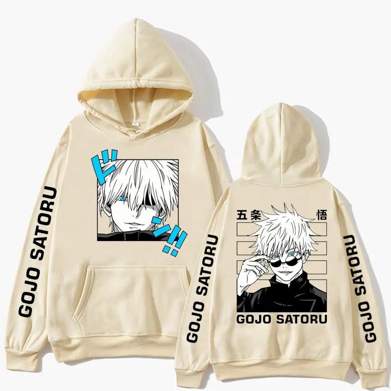 Jujutsu Kaisen Anime Klær Satoru Gojo Anime Genser Høst Fleece Manga Hettegensere Løs Harajuku Herre Streetwear
