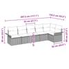 Garden Sofa Set with Cushions 6 Pcs Grey Poly Rattan