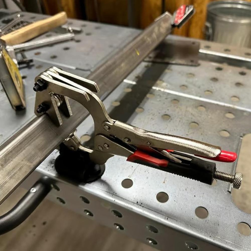 10-Inch Welding Pipe Plier Clamp Fast Release C-Clamp with Large Locking V-Pads O6X7