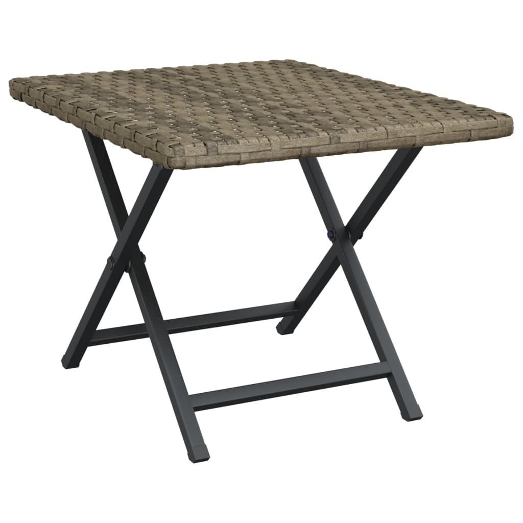 Vidaxl Składany Stolik, Szary, 45X35X32 Cm, Polirattan