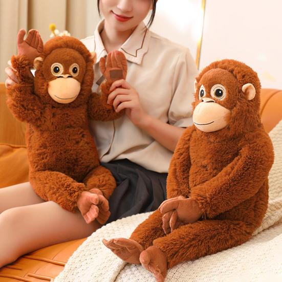Orangutan Plush Doll Soft Stuffed Animal with Hanging Design High-Elastic Filling Interactive Playful Toy for Kids Adults
