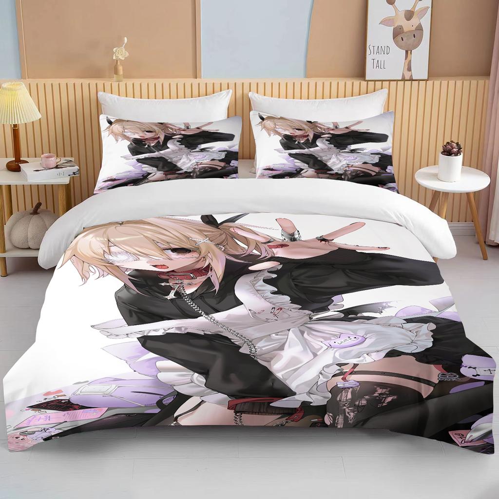 Japanese Anime Moe Double Bed Duvet Cover Bed European Bedding Sets Home Textiles Luxury Pillow Cases Bedroom Bedding Sets