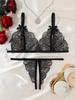Women Sexy Lingerie Bra Thongs Sets Ultrathin Lace Lingerie Set Temptation Erotic Open Bra Crotchless Outfits For Pretty Girls