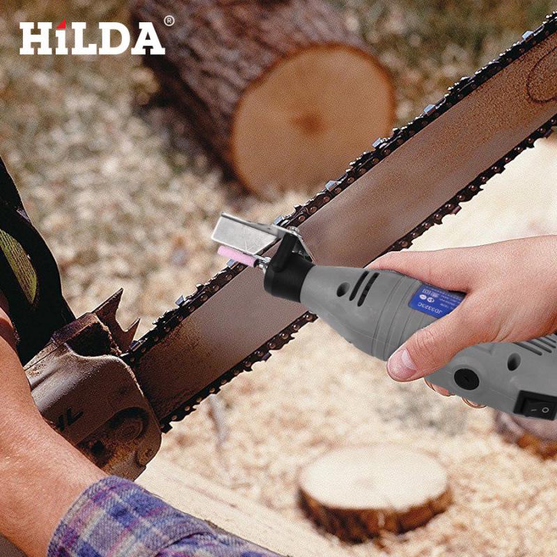 2-in-1 Electric Grinder & Knife Sharpener Set with Chamfering and Chainsaw Accessories