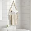 Double-layer Wooden Towel Holder Wall Hanging Toilet Paper Holder Storage Racks  Living Room