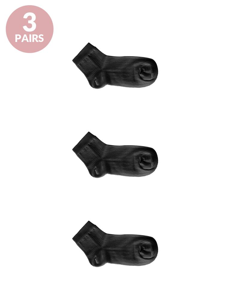 3 Pairs Women Summer Thin Mesh Socks Women Short Ssocks Student Solid Color Simple Summer Midsole Breathable Sports Socks