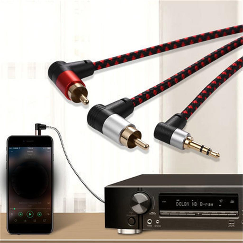 3.5mm RCA Male Connector Jacks Stereo Cable Y Plug to 2 RCA Male Adapter 3.5 Music Socket Connector to Headphone