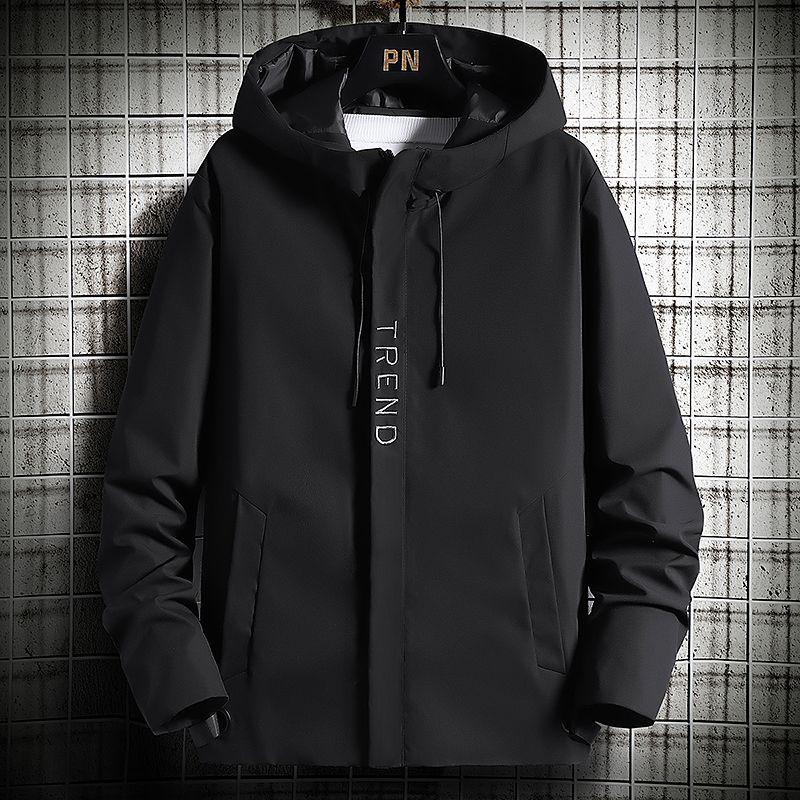 Sports and Leisure Jacket Loose Jacket Spring and Autumn Men's Jacket Youth Solid Color Hooded