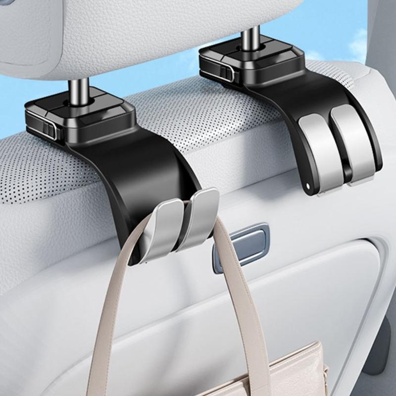 Pack Of 2 ABS Car Seat Back Hooks For Rear Storage Organization With 5kg Capacity Quick Installation Universal Design