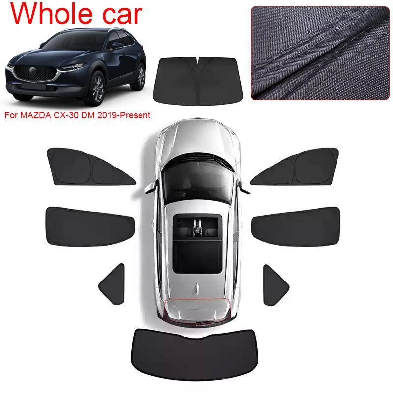 Car Black Window Privacy Sunshade For MAZDA CX-30 DM 2019-Present Auto Anti-UV Heat Insulation Protect Cover Interior Accessory