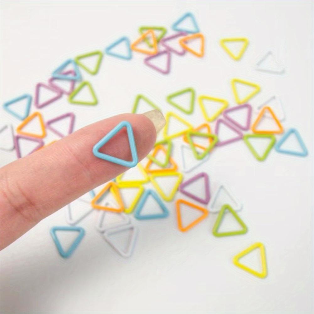 30Pcs Mix Color Triangle/heart Knitting Stitch Markers Colored Metal 12-13mm Stitch Markers for Sewing DIY Knitting