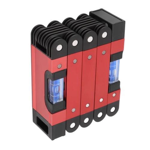 Folding Level, Multifunctional Folding Level Measuring Tool, 4 Level Bubbles 45 90 180, Multi-Angle Magnetic Level Tool for Carpentry and Woodworki