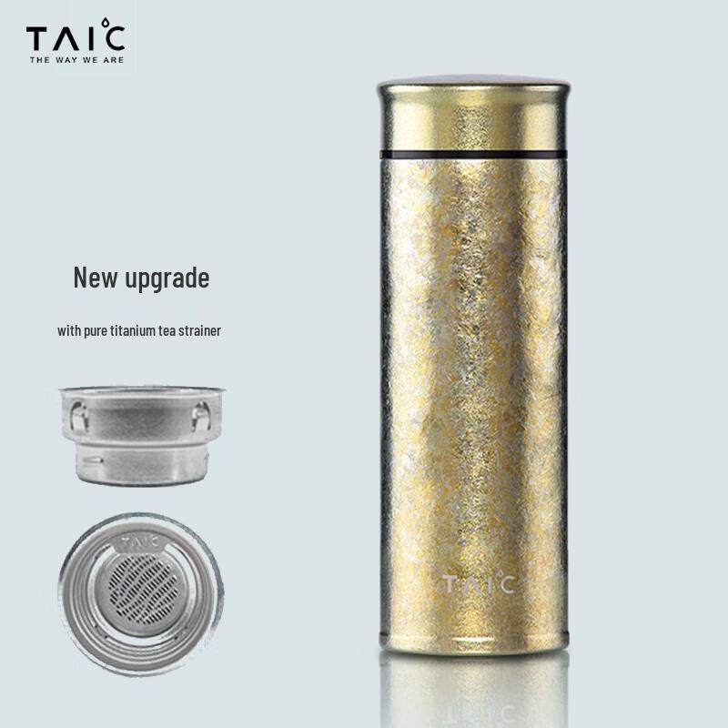 TAIC Pure Titanium Double Wall Insulated Tea Filter Mug 400ML