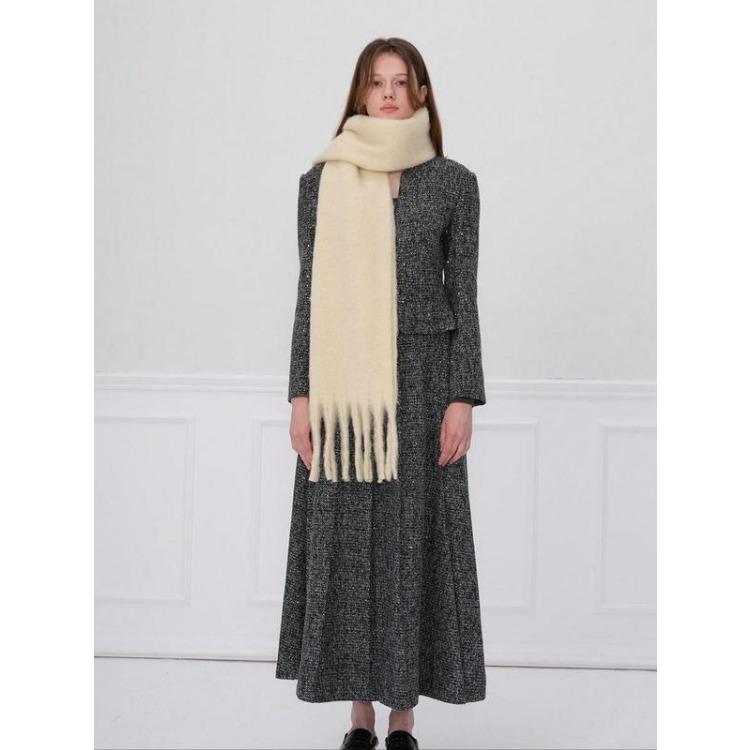 

Осенне-зимний шарф Женский зимний утолщенный теплый шарф Студенческий однотонный универсальный шарф