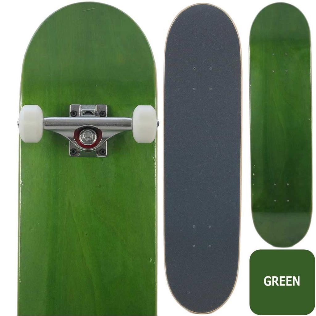 Skateboard Complete Product Blank Complete Skateboard Maple Blank Skateboard Complete inches x White 7.75 (Green Wheels) [Item]
