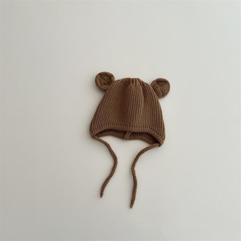 Children's knitted hat super cute small ears warm ear protection hat autumn and winter boys and girls baby versatile wool hat