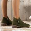 2025New Women's Boots High Quality Suede Casual Ankle Boots Fashion Outdoor Platform Booties Side Zipper Short Boots Botas Mujer