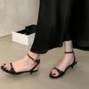 Fashion SUOJIALUN 2025 Summer New Brand Women Sandal Fashion Red Ankle Strap Ladies Elegant Gladiator Shoes Thin Low Heel Dress Pumps Sh