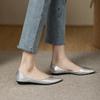 Fashion Flat Shoes for Women's Spring and Autumn 2025 French Pointed Toe New Flat Shallow Silver Work Plus Size Women's Shoes Ladies