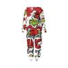 Parent-Christmas Printed Parent-Child Hooded Zip One-piece Homewear