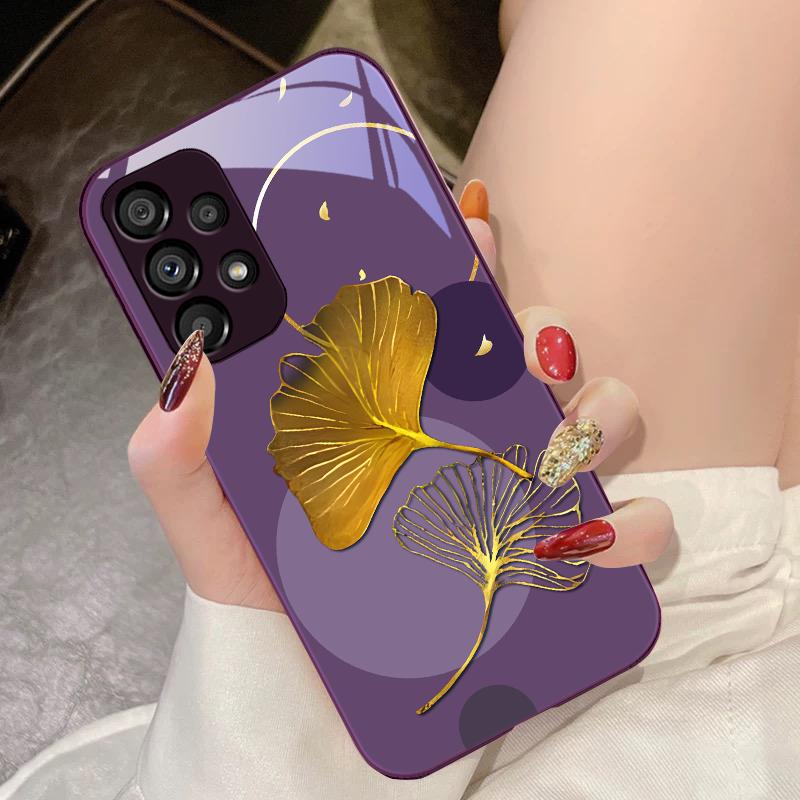 

Golden Ginkgo Leaves For Samsung Galaxy S10 4G S20 11E 30 S21 21Fe 22 S24 Pro S23 Ultra 5G S8 S9 Tempered Glass Phone Case For Samsung S9