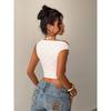 Women Floral Print Asymmetrical Neck Crop Top Sleeveless Slim Fit Going Out Blouse