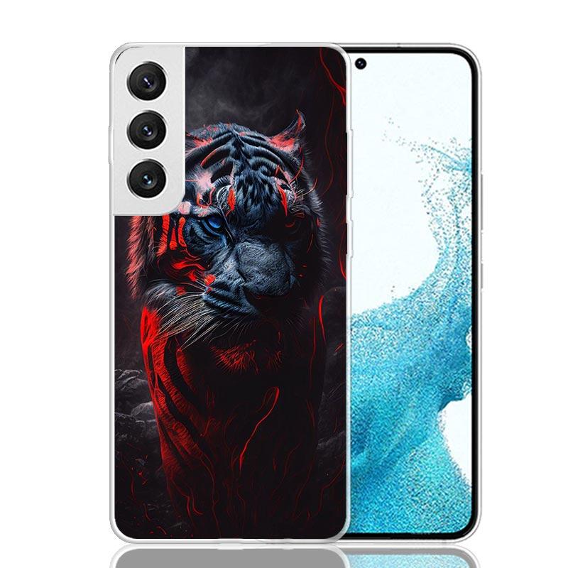 Ferocious Tiger Animal Phone Case For Samsung Galaxy S25 S24 S23 S22 S21 FE S20 Ultra S10 Plus Art Customized Coque Capa S24 S23